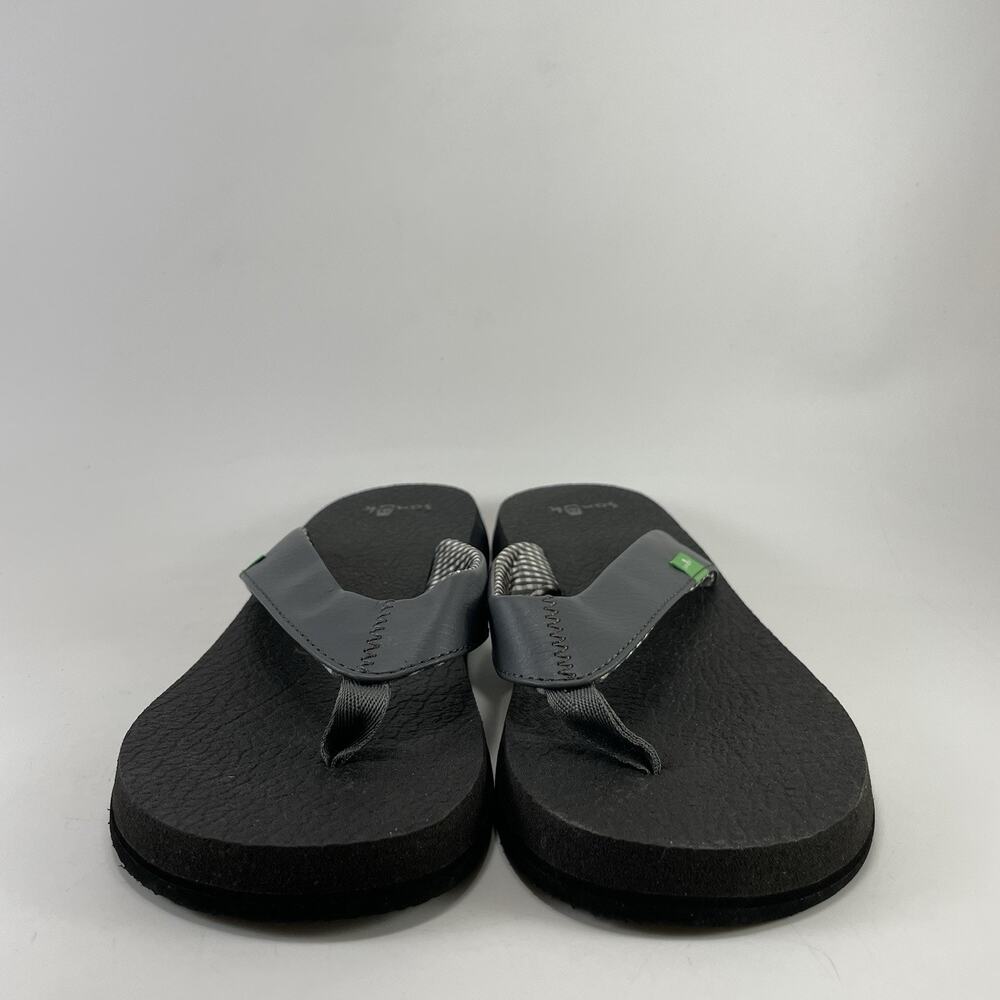 Sanuk Beer Cozy Grey Fabric Thong Sandals Womens Size 8 Yoga Mat Flip Flops - Picture 2 of 11